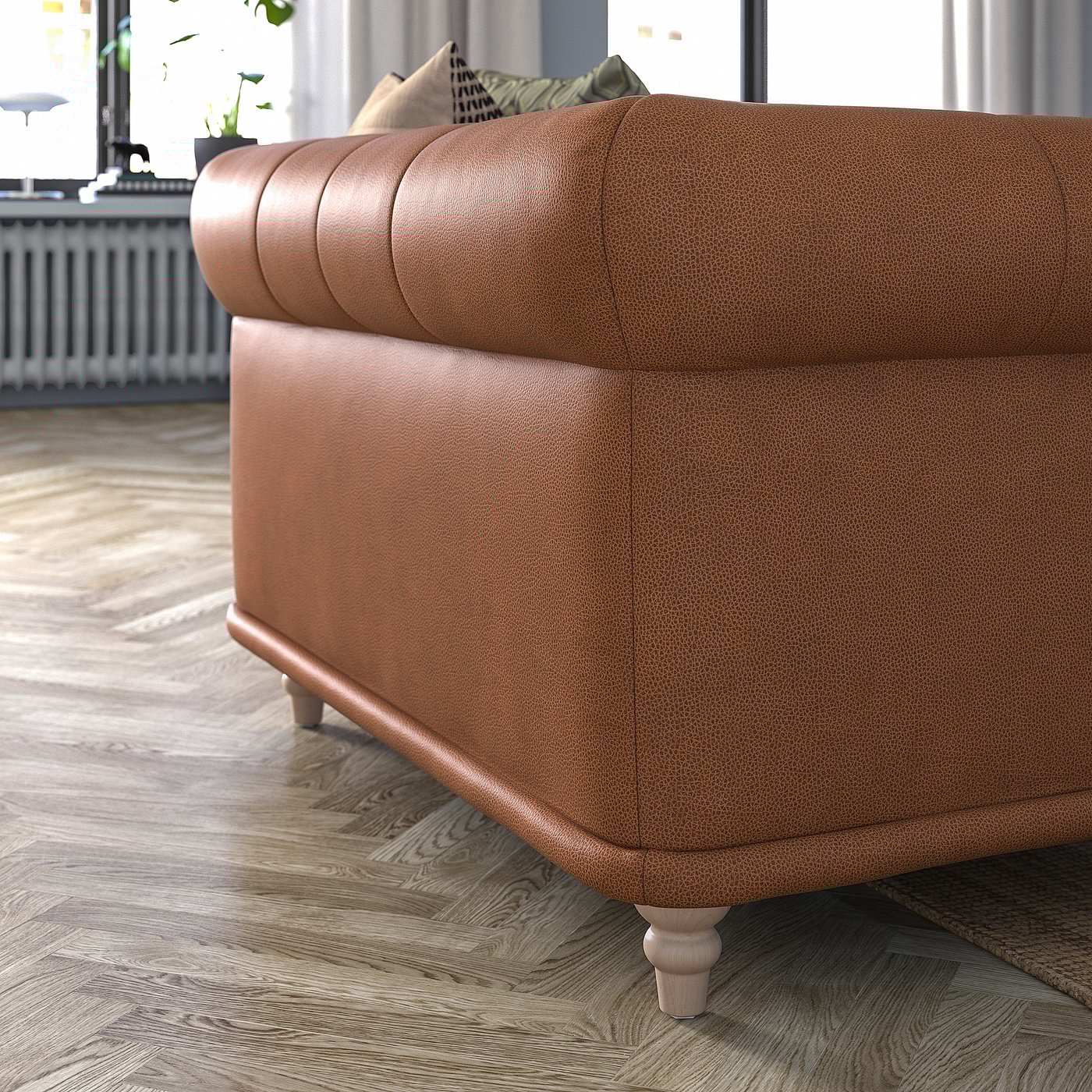 VISKAFORS 1.5-seat armchair, Högalid brown/birch - IKEA