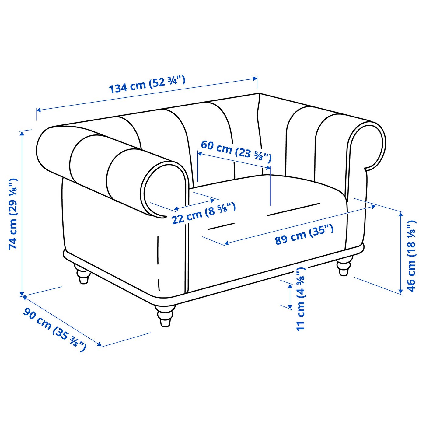 VISKAFORS 1.5-seat armchair, Lejde light beige/birch - IKEA