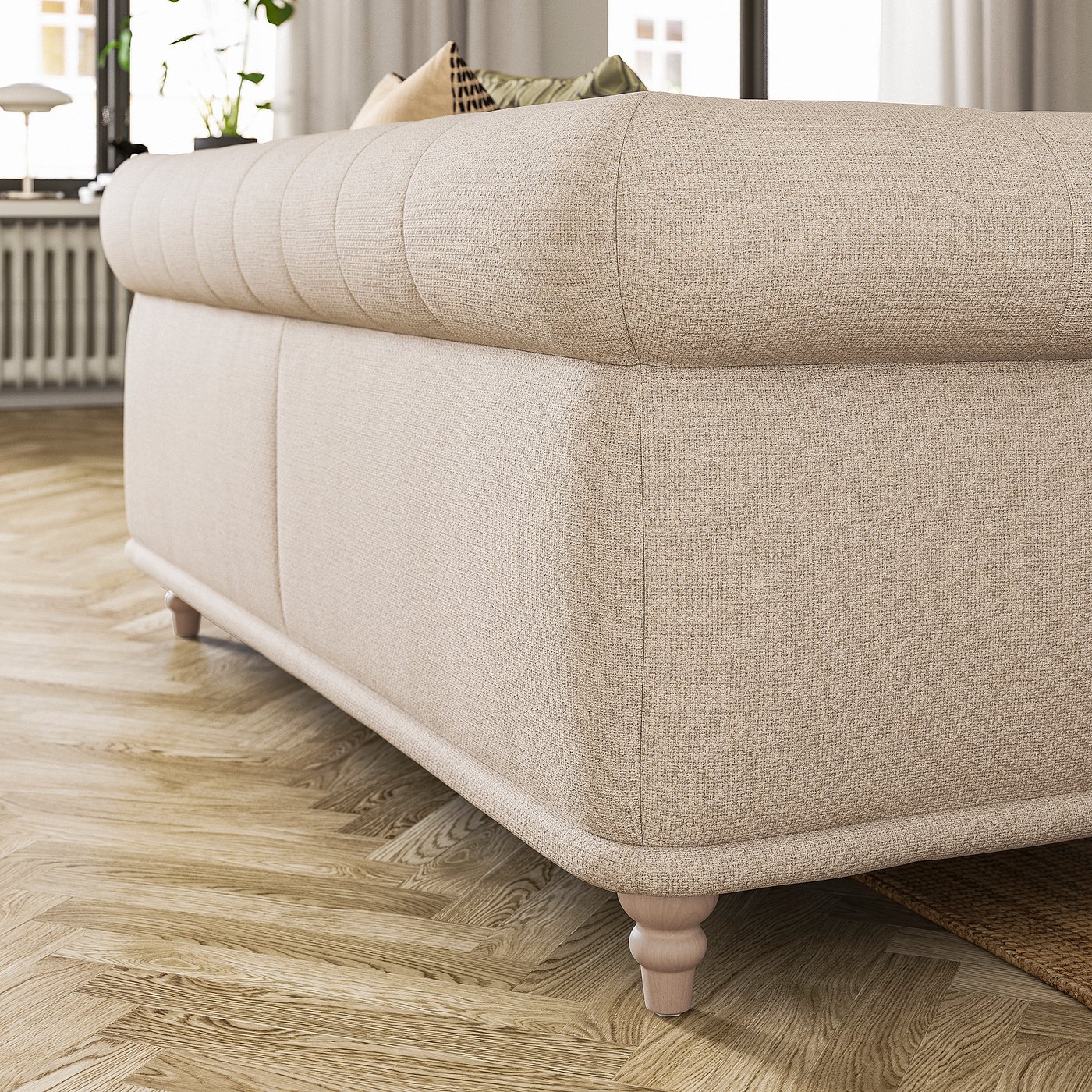 VISKAFORS ヴィスカフォルス 2人掛けソファ　ライトベージュ　IKEA VISKAFORS loveseat, Lejde light beige/birch - IKEA