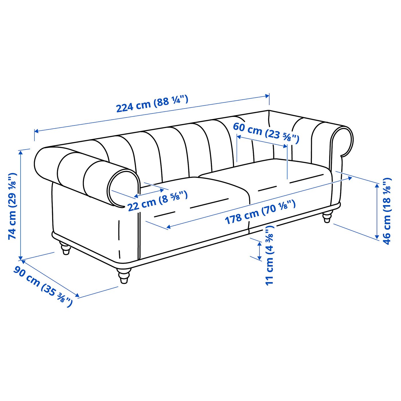 VISKAFORS sofa, Lejde light beige/birch - IKEA