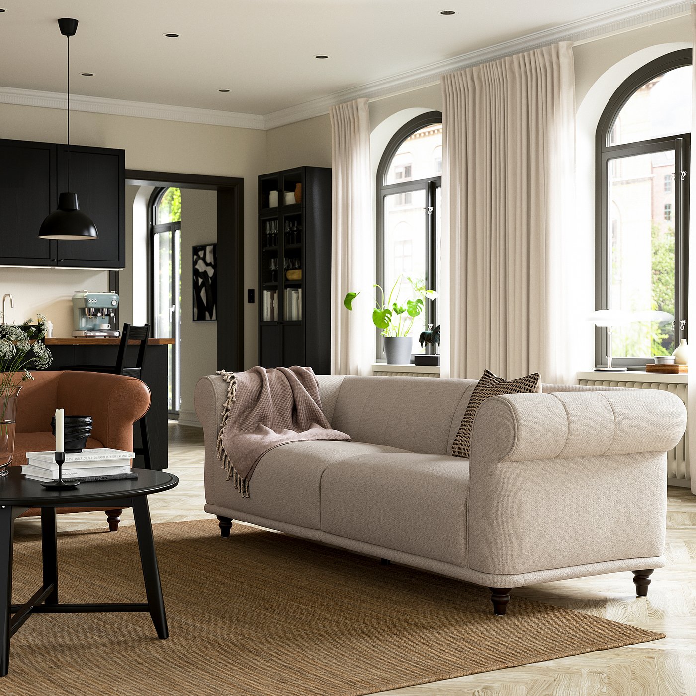 VISKAFORS sofa, Lejde light beige/brown - IKEA