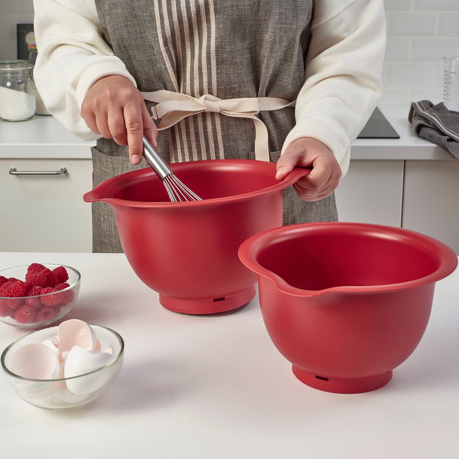 VISPAD mixing bowl, set of 2, red IKEA