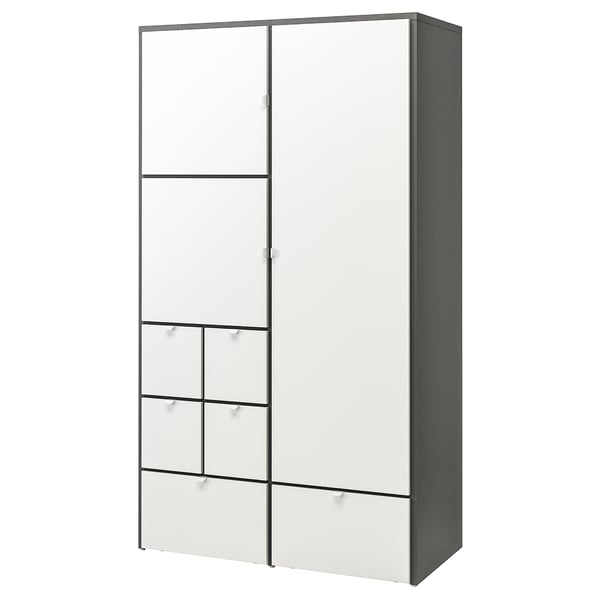 VISTHUS Wardrobe, gray/white, 48x23 1/4x85 "