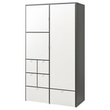 VISTHUS Wardrobe, gray/white, 48x23 1/4x85 "