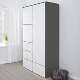 VISTHUS Wardrobe, gray/white, 48x23 1/4x85 "