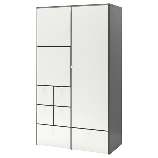 VISTHUS Wardrobe, gray/white, 48x23 1/4x85 "