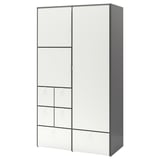 VISTHUS Wardrobe, gray/white, 48x23 1/4x85 "