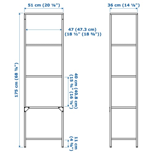 Illustration with measurements for the product: VITTSJÖ.