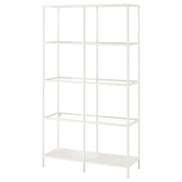 VITTSJÖ Shelf unit, white, glass, Width 39 3/8" IKEA