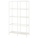 VITTSJÖ Shelf unit, white/glass, 39 3/8x68 7/8 "