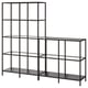 VITTSJÖ Storage combination, black-brown/glass, 78 3/4x14 1/8x68 7/8 "