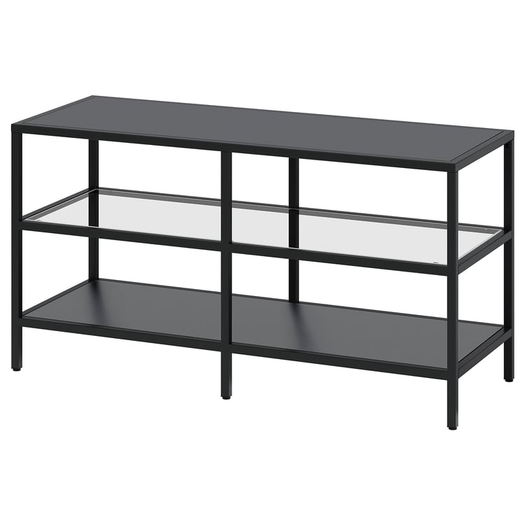 VITTSJÖ TV unit, blackbrown/glass, 393/8x141/8x207/8" IKEA