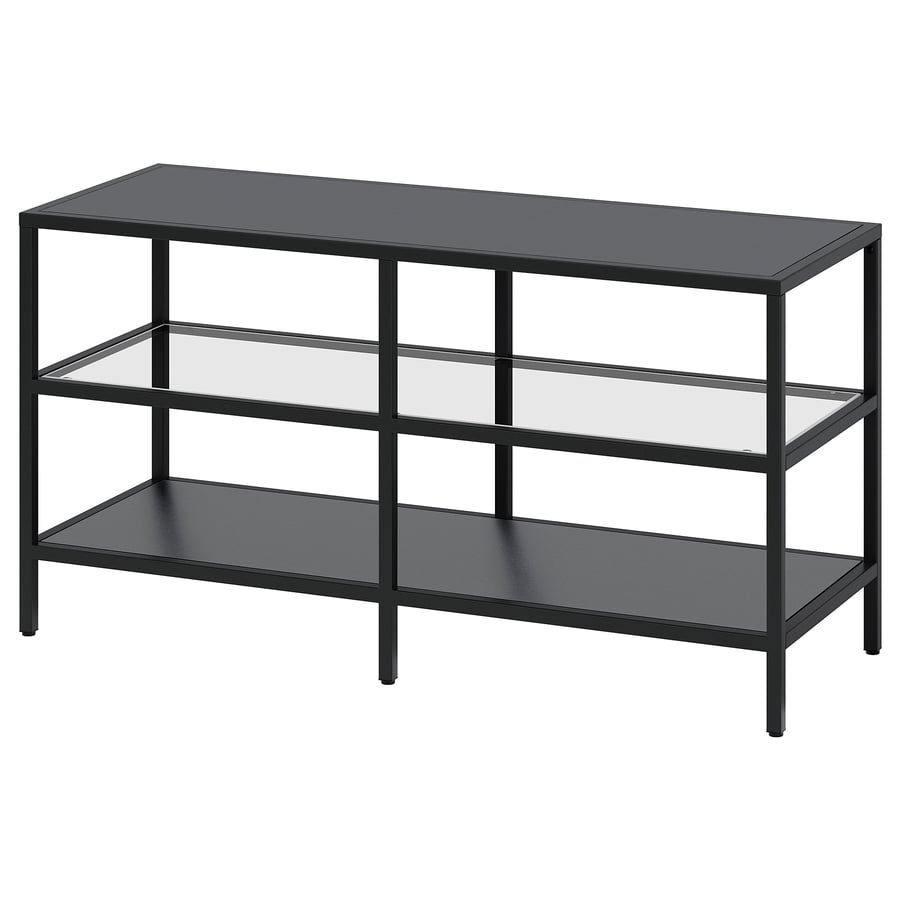 VITTSJÖ TV unit, blackbrown/glass, 393/8x141/8x207/8" IKEA