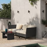 VITTSKÄR 3-seat conversation set, outdoor plastic rattan dark gray/Frösön/Duvholmen beige