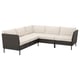 VITTSKÄR 4-seat modular corner sofa, outdoor plastic rattan dark gray/Frösön/Duvholmen beige