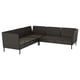 VITTSKÄR 4-seat modular corner sofa, outdoor/plastic rattan dark gray