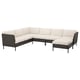 VITTSKÄR 5-seat modular corner sofa, outdoor plastic rattan dark gray/Frösön/Duvholmen beige