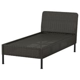 VITTSKÄR Modular chaise longue, outdoor/plastic rattan dark gray