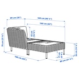 VITTSKÄR Modular chaise longue, with armrest outdoor/plastic rattan dark gray
