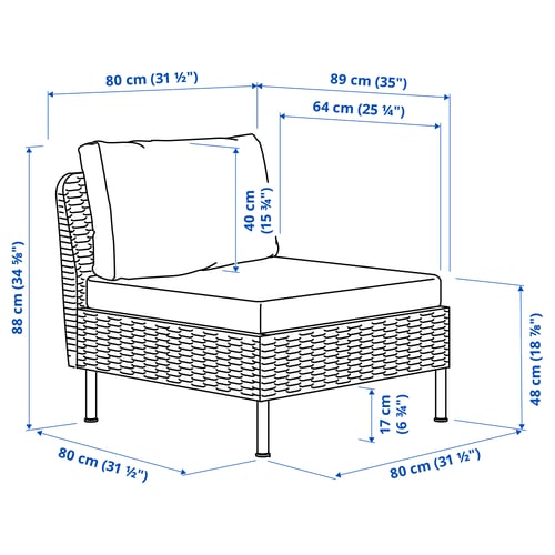 Illustration with measurements for the product: VITTSKÄR.