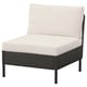 VITTSKÄR Modular easy chair, outdoor plastic rattan dark gray/Frösön/Duvholmen beige