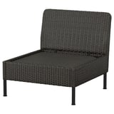 VITTSKÄR Modular easy chair, outdoor/plastic rattan dark gray
