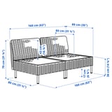 VITTSKÄR Modular loveseat, outdoor/plastic rattan dark gray