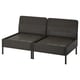 VITTSKÄR Modular loveseat, outdoor/plastic rattan dark gray