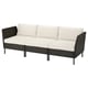 VITTSKÄR Sectional, 3-seat, armrests outdoor/plastic rattan dark gray Frösön/Duvholmen beige