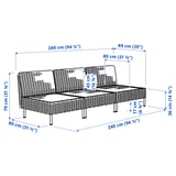VITTSKÄR Sectional, 3-seat, outdoor/plastic rattan dark gray
