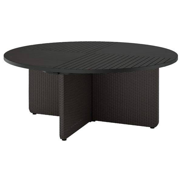 VITTSKÄR Table, plastic rattan outdoor/dark gray, 73 5/8 "