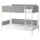 VITVAL Bunk bed frame, white/light gray, Twin