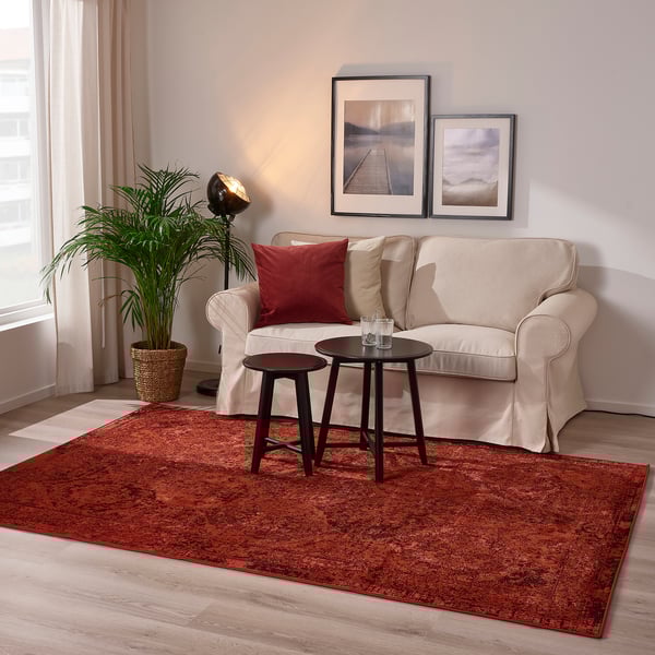 VONSBÄK rug, low pile, red, 5'7"x7'7" IKEA