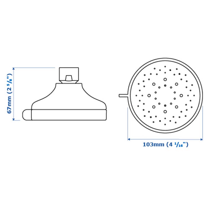 VOXNAN 5spray shower head, chrome plated IKEA