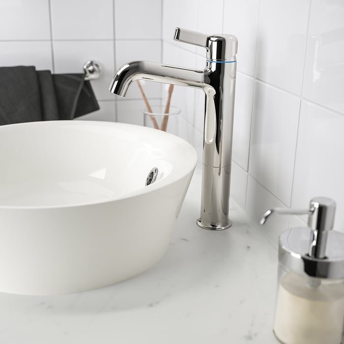 VOXNAN bath faucet, tall, chrome plated - IKEA