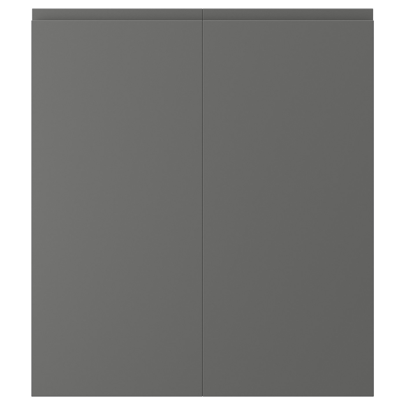VOXTORP 2-p door/corner base cabinet set, right-handed dark gray