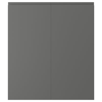 VOXTORP 2-p door/corner base cabinet set, right-handed dark gray, 13x30 "