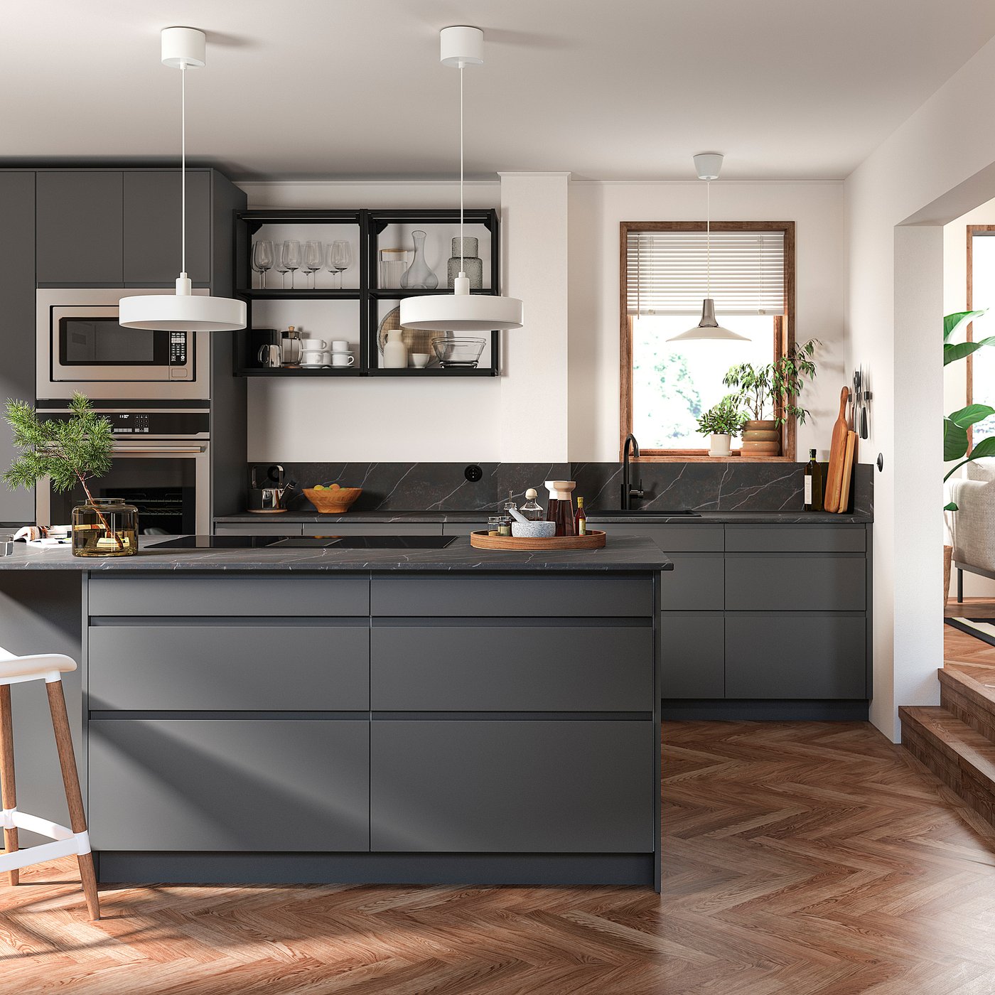 VOXTORP Door, dark gray, 15x30
