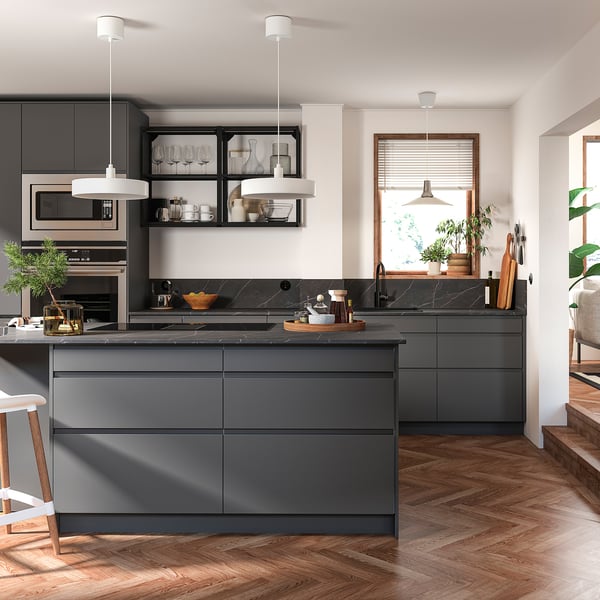 VOXTORP Door, dark gray, 15x30 "