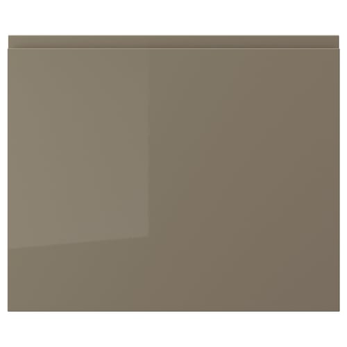 VOXTORP door, dark gray-brown, glossy square.