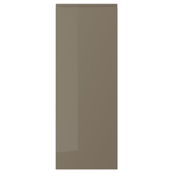 VOXTORP Door, high gloss dark gray-brown, 15x40 "