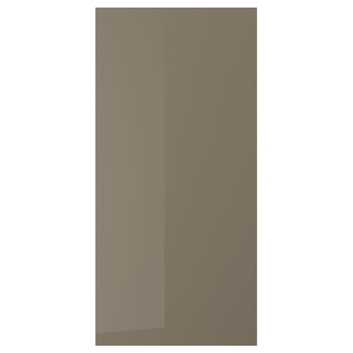 VOXTORP door in dark grey-brown with glossy finish; sleek and modern design.