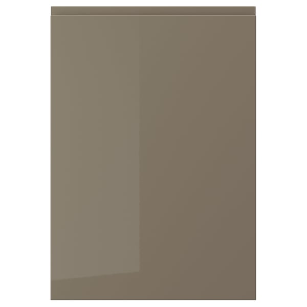 VOXTORP Door, high gloss dark gray-brown, 21x30 "