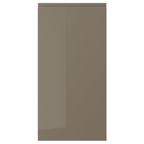 VOXTORP: sleek, dark grey-brown, high-gloss door with integrated handles. Modern, rectangle design.