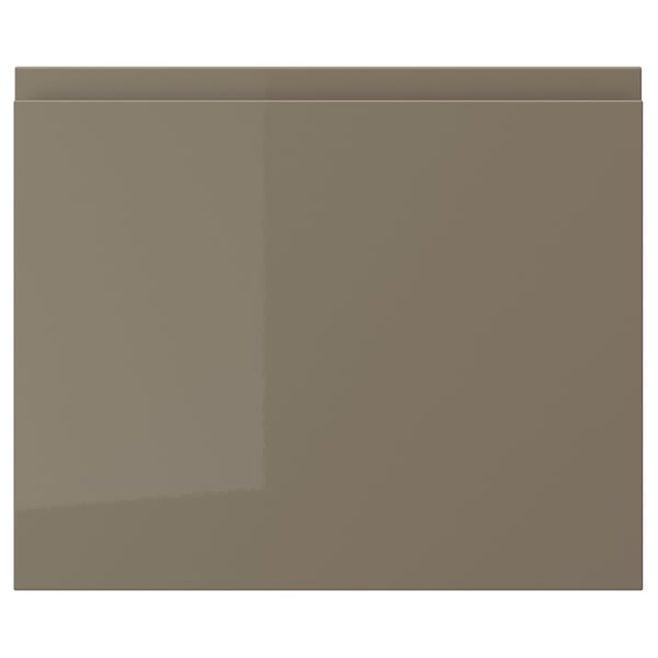 VOXTORP Door, high gloss dark gray-brown, 18x15 "