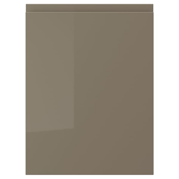 VOXTORP Door, high gloss dark gray-brown, 15x20 "
