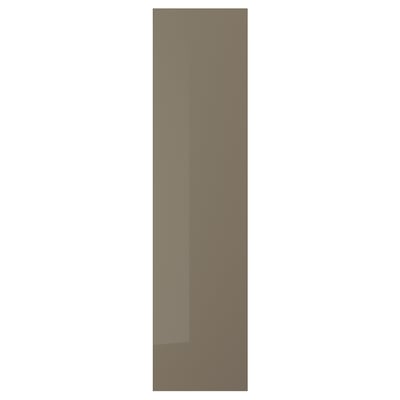 VOXTORP Door, high gloss dark gray-brown, 15x60 "