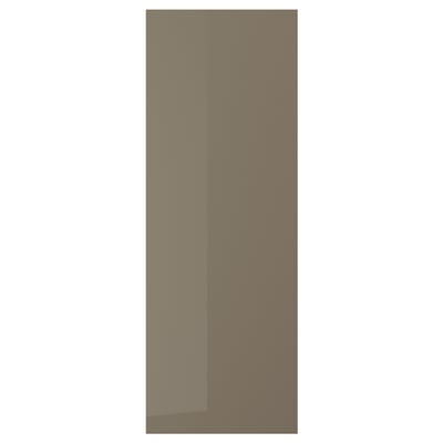 VOXTORP Door, high gloss dark gray-brown, 18x50 "