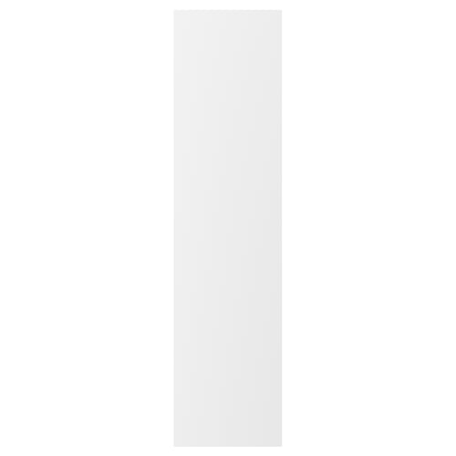 VOXTORP white kitchen cabinet, smooth matte finish, rectangular shape, integrated handles.