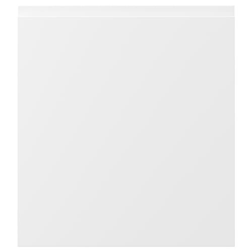VOXTORP off-white smooth white door, modern minimalist design, integrated handles.